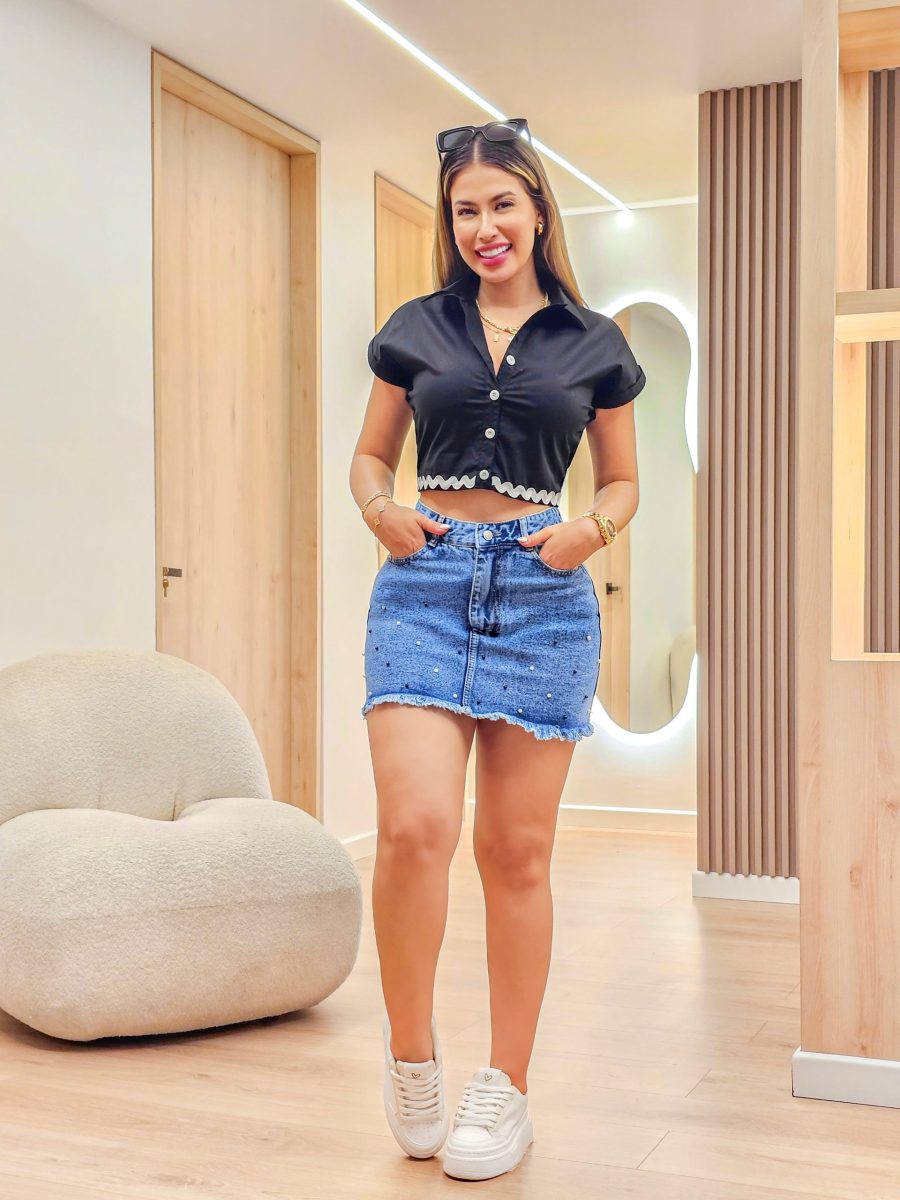 Falda Jean Anny Clara Perlas