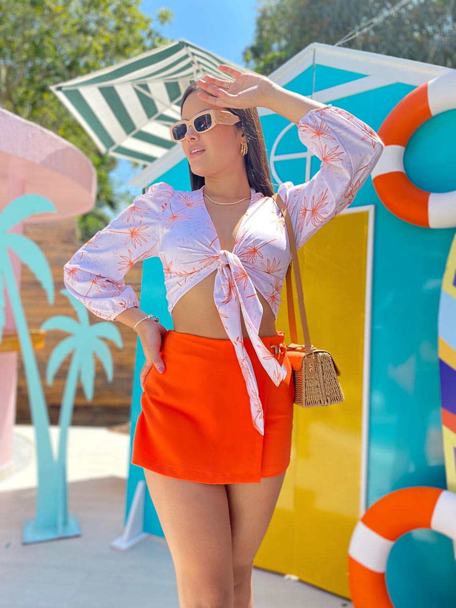 Falda Short Badra Naranja