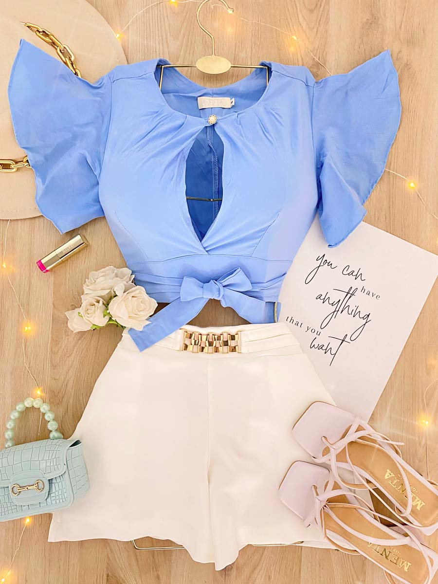 Blusa Marcella Azul Hortensia