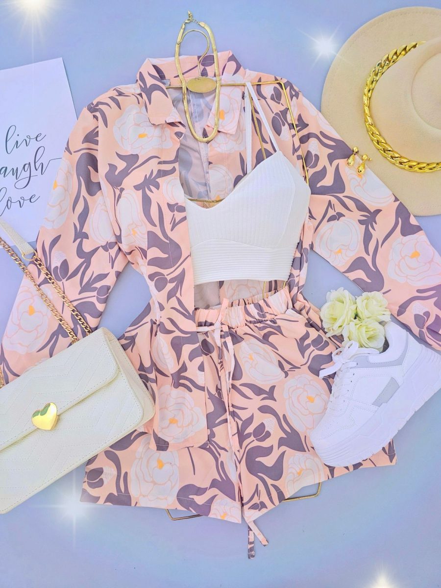 Set May Estampado Durazno