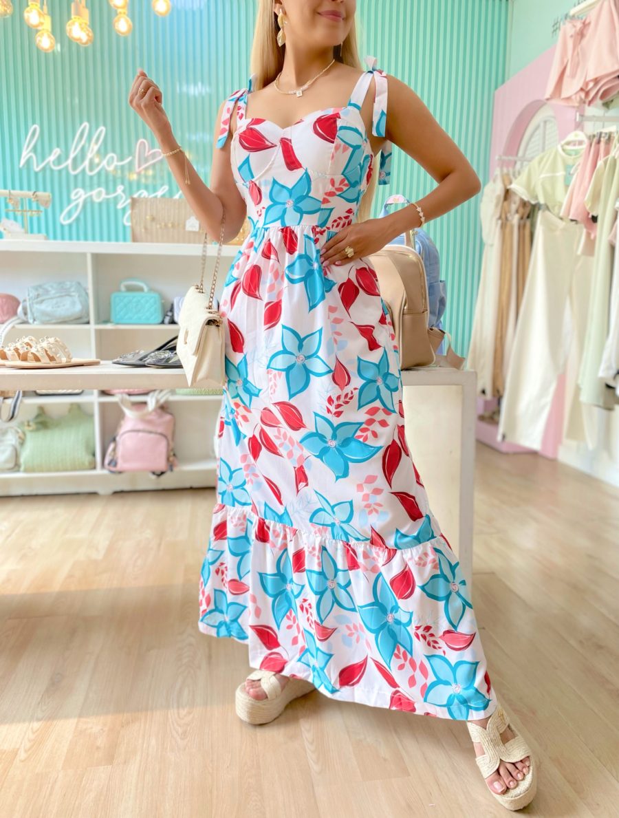 Vestido Nathy Celeste-Blanco