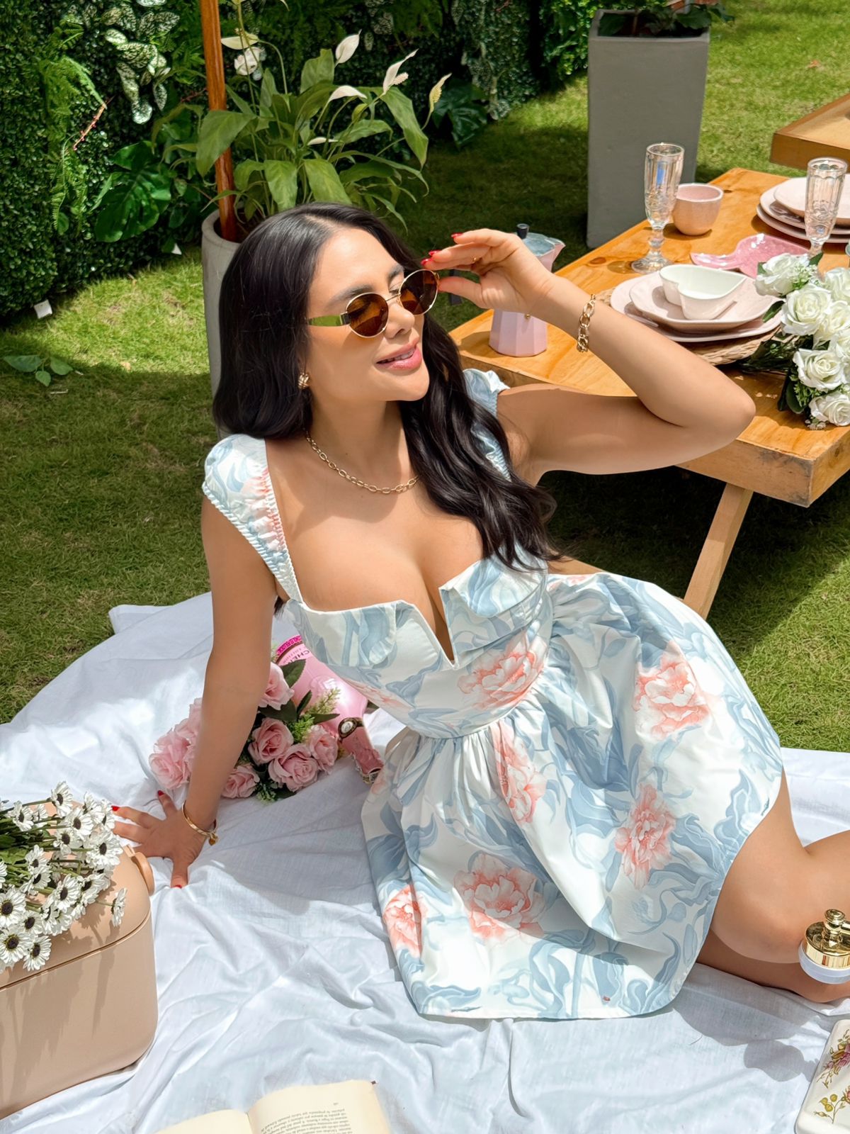Vestido Corto Sabrina Est Flores Peach